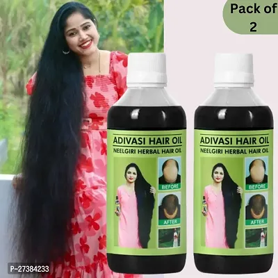 Adivasi Neelgiri Herbal Hair Oil with infusion of 108 Types of Herbs for Hair Growth, Anti Hair fall  Anti Dandruff Oil | Suitable for All Hair Types (Pack of 2)-thumb0