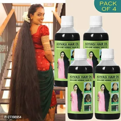 Adivasi Neelgiri Oilanic 100% Pure  Naturals Adivasi Jeeva Sanjivani Herbal Hair Oil 100ML( Pack Of 4)-thumb0