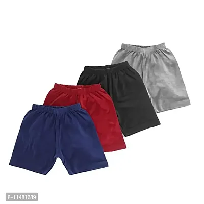 Lenam Cotton Lycra Boys and Girls Shorts (Pack of 4 Multi-Mixed Colour) (13-14 Years)