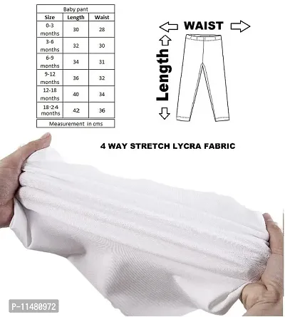 LENAM Baby Cotton Soft Strechable Pants/Diaper Fit/Pyjama/Leggings(Pack of 7) (18-24months, Solid) White Unisex Baby Regular-thumb3