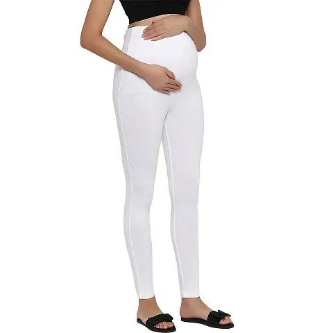 LENAM Women's Slim Fit Blend Leggings (Maternity-Leggings_White_3Xl)