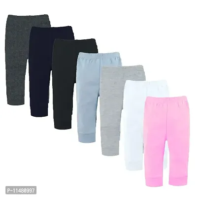 LENAM Baby Cotton Soft Pants/Diaper Fit/Pyjama/Leggings(Pack of 7) (9 Months - 12 Months, Cuff)-thumb0