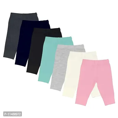 LENAM Baby Cotton Soft Strechable Pants/Diaper Fit/Pyjama/Leggings(Pack of 7) (18-24months, Solid) White Unisex Baby Regular-thumb0
