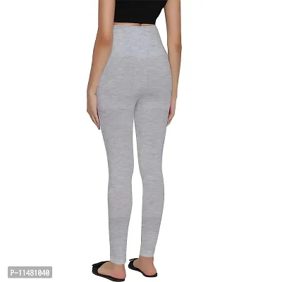 Lenam Women's Slim Fit Cotton Blend Leggings (Maternity-Leggings_Grey, Melange_L)-thumb4