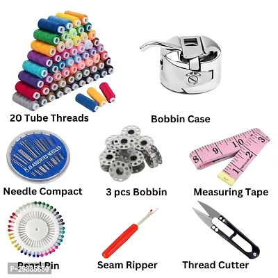 20 tube thread  Bobbin Case needle compact 3 pcs bobbin measuring tape pearl pin seam ripper thread cutter-thumb0