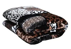 Super Soft Tiger Print Double Bed Mink Blanket Size with 220x240 Cm - 2Kg (Pack of 1) (Coffee)-thumb3