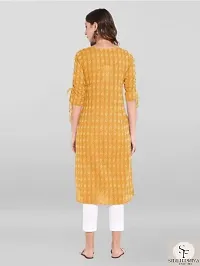 A-Line Yellow  Cotton Kurta for Women-thumb3