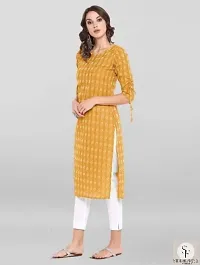 A-Line Yellow  Cotton Kurta for Women-thumb1