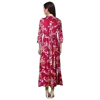 ZEENEXE Attractive Women's Full Sleeves Rayon Printed Stylish Dress Gown-thumb1