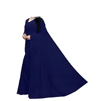 Stylish Georgette Navy Blue Solid Saree with Blouse piece-thumb1