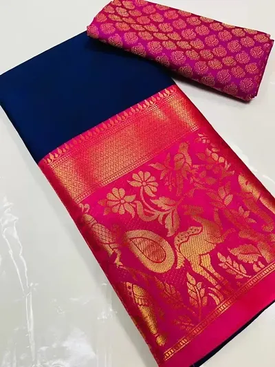 Stylish Art Silk Saree with Blouse piece