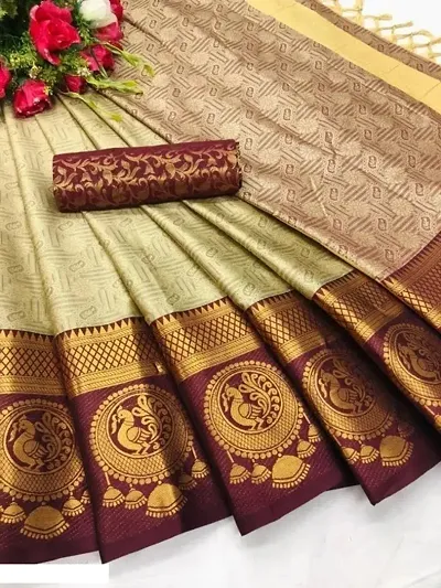 Stylish Art Silk Saree with Blouse piece