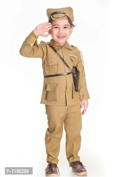 Khaki Cotton Blend Police Costume-thumb0