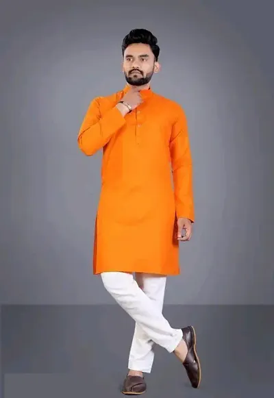 Reliable Cotton Blend Solid Kurta And Pajama Sets For Mens