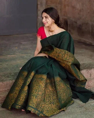 Lichi Silk Jacquard Sarees with Blouse piece