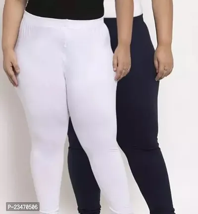 Trendy Cotton Solid Leggings For Women Pack Of 2