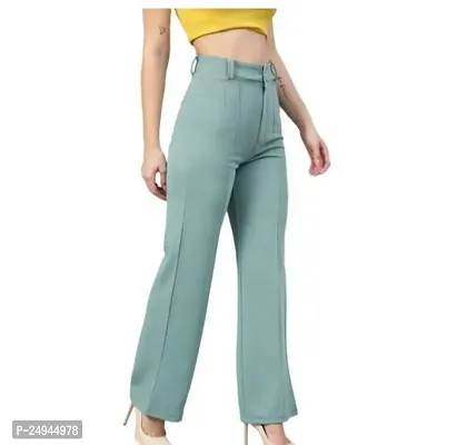 Classic Cotton Blend Solid Trouser for Women-thumb0