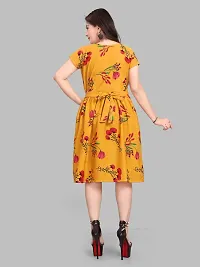 Stylish Yellow Crepe Dresses For Women-thumb1