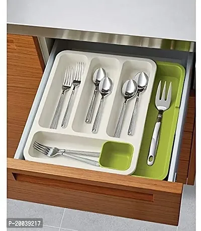 Expandable Cutlery Tray Plastic Drawer Holder to Store Organize Spoons Toiletries for Home Kitchen Bed And Bathroom Multipurpose Cutlery Organizer Tray