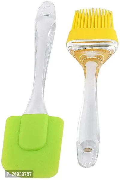 Silicone Spatula and Pastry Brush Set Special for CakeMixer-Grilling-Tandoor-Cooking-Baking-Glazing-BBQ-Oil Brush for Cooking Silicon-Oil Brush for Kitchen Use-thumb0