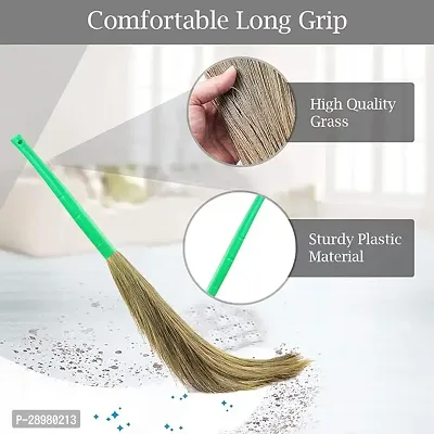 NILAY Brooms for Home  Kitchen Floor with Soft Natural Grass Long Handle Indian Broomstick Locking System for Grass Twigs | Diamond|Indoor  Outdoor Use| (Pack of 1, Dimond Broom)-thumb4