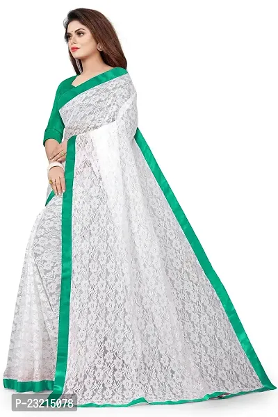 Linzess Women's Printed Net Beautiful Ethnic Wear Lightweight saree With Unstiched Blouse (NL-1077_Green)-thumb3