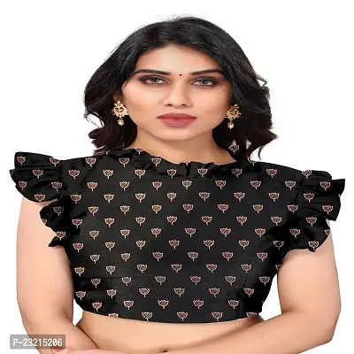 Linzess Women's Printed Art silk Beautiful Ethnic Wear Lightweight saree With Unstiched Blouse (NL-1001_Black)-thumb5