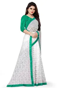 Linzess Women's Printed Net Beautiful Ethnic Wear Lightweight saree With Unstiched Blouse (NL-1077_Green)-thumb1
