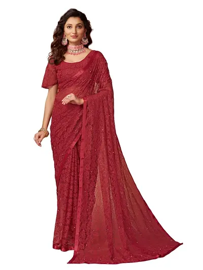 Buy Classic Lycra Saree with Blouse piece For Women Online In