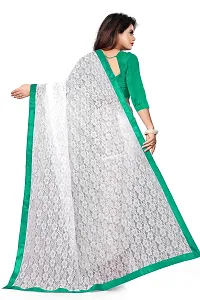 Linzess Women's Printed Net Beautiful Ethnic Wear Lightweight saree With Unstiched Blouse (NL-1077_Green)-thumb3