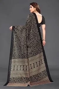 Linzess Women's Printed Art silk Beautiful Ethnic Wear Lightweight saree With Unstiched Blouse (NL-1001_Black)-thumb3
