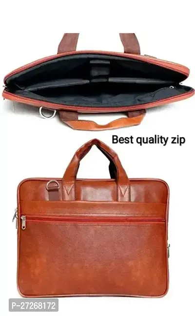 Classy Tan Synthetic Leather Messenger Bags For Men-thumb0