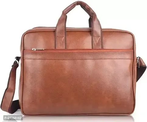 Classy Tan Synthetic Leather Messenger Bags For Men-thumb0