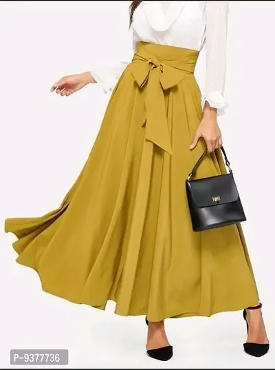Fancy Crepe Skirt For Women-thumb0