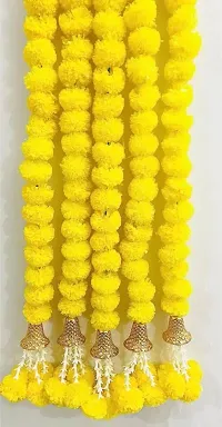 WDecor Yellow Marigold Artificial Flower 60 inch, Pack of 5, Garlands-thumb1