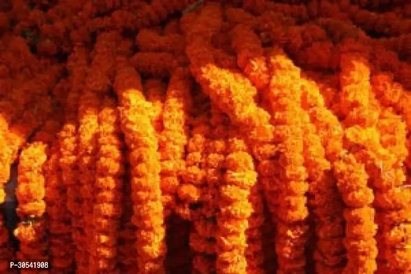 WDecor Orange Marigold Artificial Flower 60 inch, Pack of 5, Garlands Orange Marigold Artificial Flower 60 inch, Pack of 5, Garlands-thumb4