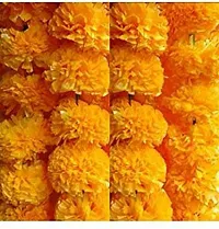 Kriti Art Marigold Flowers Orange Marigold Artificial Flower 60 inch, Pack of 10, Garlands-thumb2