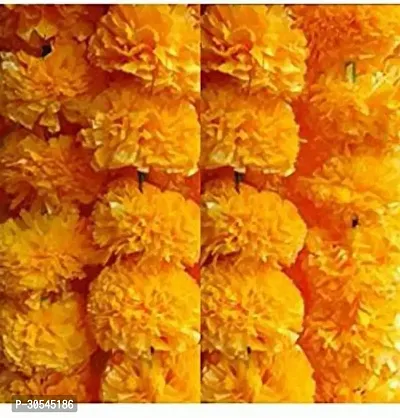 Kriti Art Marigold Flowers Orange Marigold Artificial Flower 60 inch, Pack of 10, Garlands-thumb3