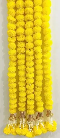 WDecor Yellow Marigold Artificial Flower 60 inch, Pack of 5, Garlands-thumb4