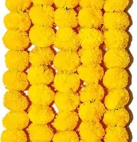 MAHADEV Yellow, Orange, Red Marigold Artificial Flower 50 inch, Pack of 15, Garlands-thumb1