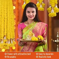 WDECOR Yellow Marigold Artificial Flower 60 inch, Pack of 10, Garlands-thumb1