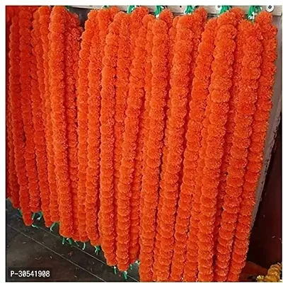 WDecor Orange Marigold Artificial Flower 60 inch, Pack of 5, Garlands Orange Marigold Artificial Flower 60 inch, Pack of 5, Garlands-thumb2