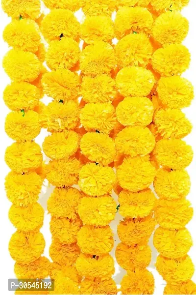 Logro Yellow Marigold Artificial Flower 60 inch, Pack of 30, Vine  Creepers-thumb0