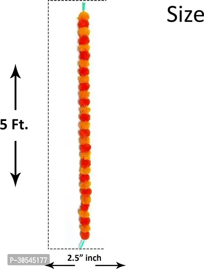WDecor Red, Yellow, Orange Marigold Artificial Flower 60 inch, Pack of 10, Garlands Yellow, Red, Orange Marigold Artificial Flower 60 inch, Pack of 10, Garlands-thumb3