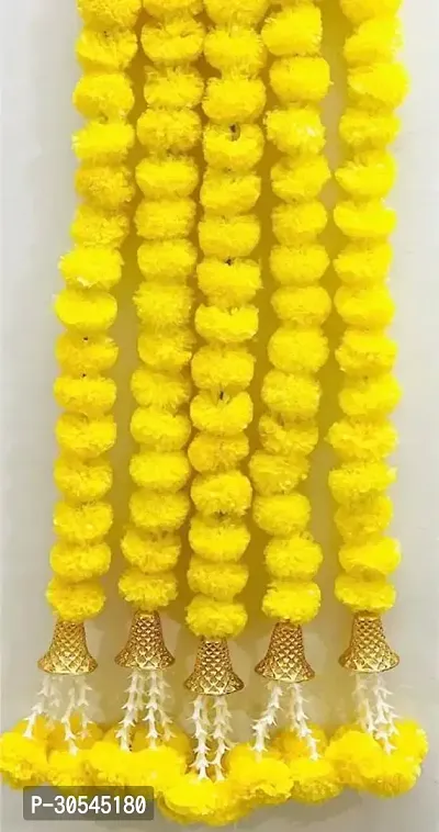 WDecor Yellow Marigold Artificial Flower 60 inch, Pack of 5, Garlands-thumb4