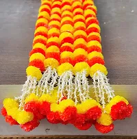 thriftkart Yellow, Orange Marigold Artificial Flower 55 inch, Pack of 5, Garlands-thumb1