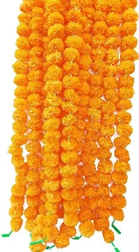 WDecor Artificial Phool Mala,Genda ladi Phool,Toran for Home indoor outdoor Decoration Yellow Marigold Artificial Flower 57 inch, Pack of 5, Garlands-thumb3