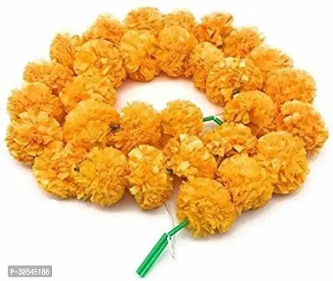 Kriti Art Marigold Flowers Orange Marigold Artificial Flower 60 inch, Pack of 10, Garlands