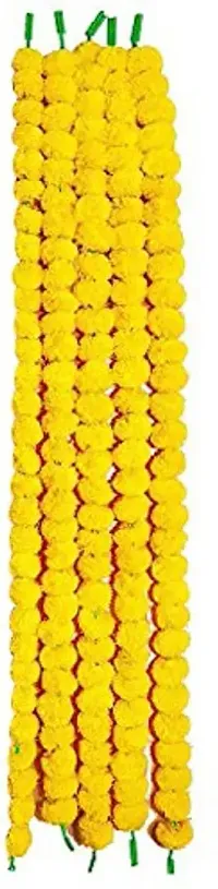 Logro Yellow Marigold Artificial Flower 60 inch, Pack of 30, Vine  Creepers-thumb2