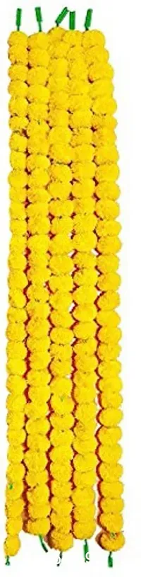 Logro Yellow Marigold Artificial Flower 60 inch, Pack of 30, Vine  Creepers-thumb3